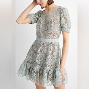 Self Portrait Guipuire Lace Mini in Mint